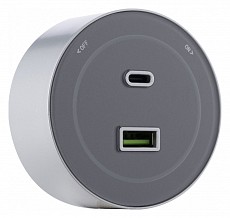 Розетка USB и type C на треке Arte Milano Am-track-sockets-39 399732TS/USB-Type-C Grey