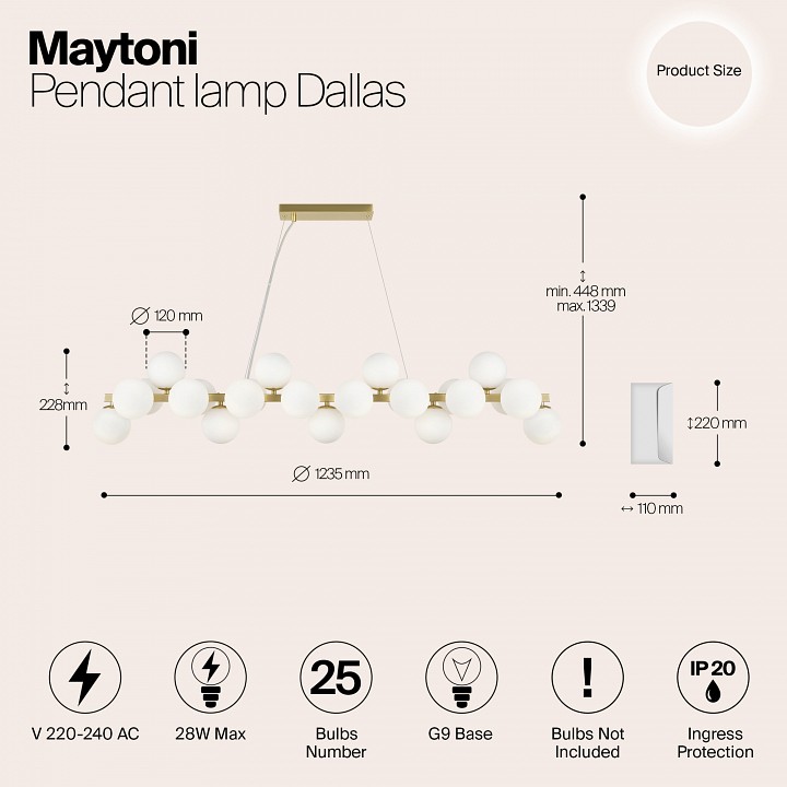 Подвесная люстра Maytoni Dallas MOD547PL-25BS