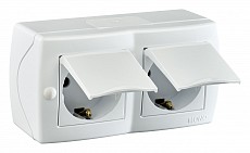 Блок с розетками влагозащищенными с заземлением и крышкой Mono Electric Octans IP20 104-010101-184