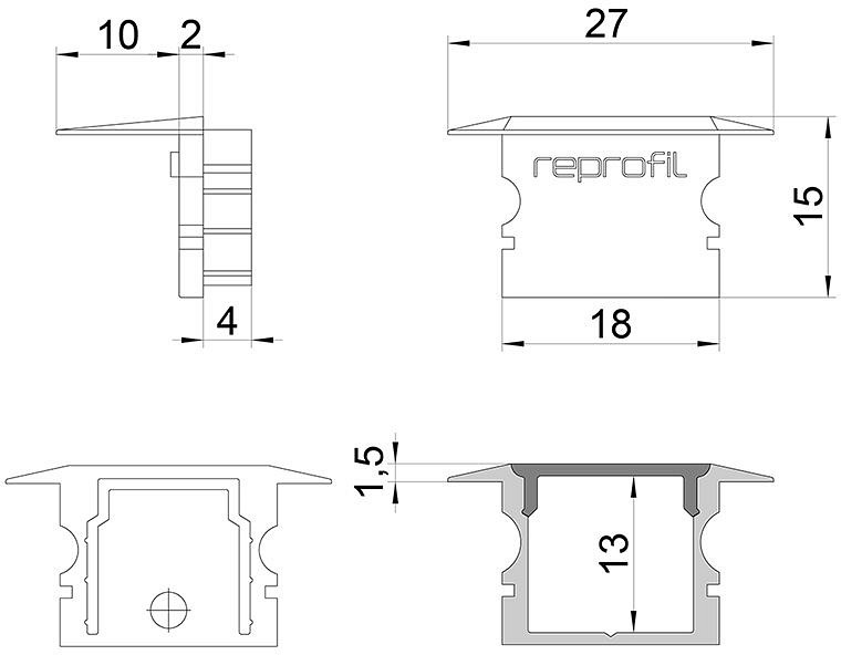 Набор из 10 заглушек для профиля Deko-Light P-ET-02-12 978140