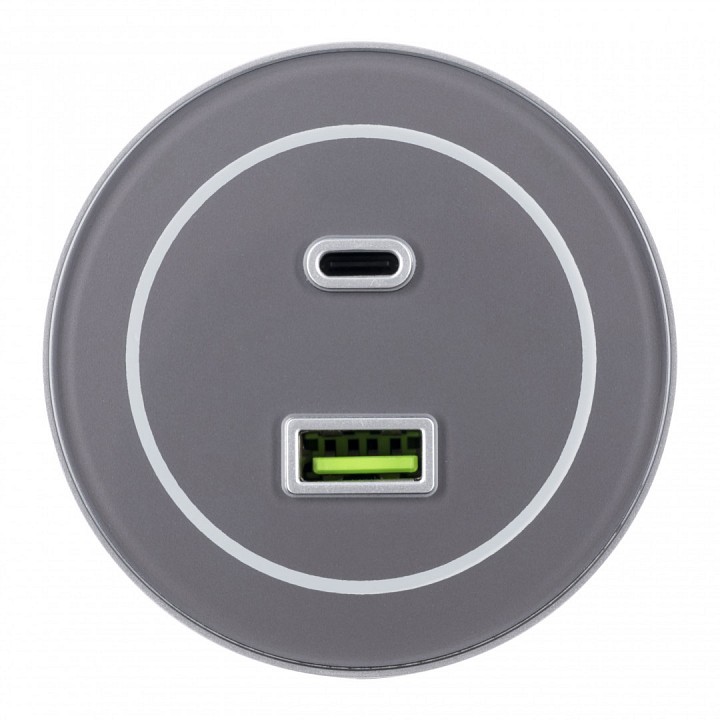 Розетка USB и type C на треке Arte Milano Am-track-sockets-39 399732TS/USB-Type-C Grey