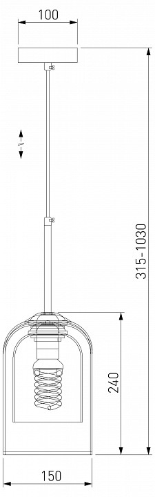 Подвесной светильник Eurosvet Ennio 50228/1 янтарный