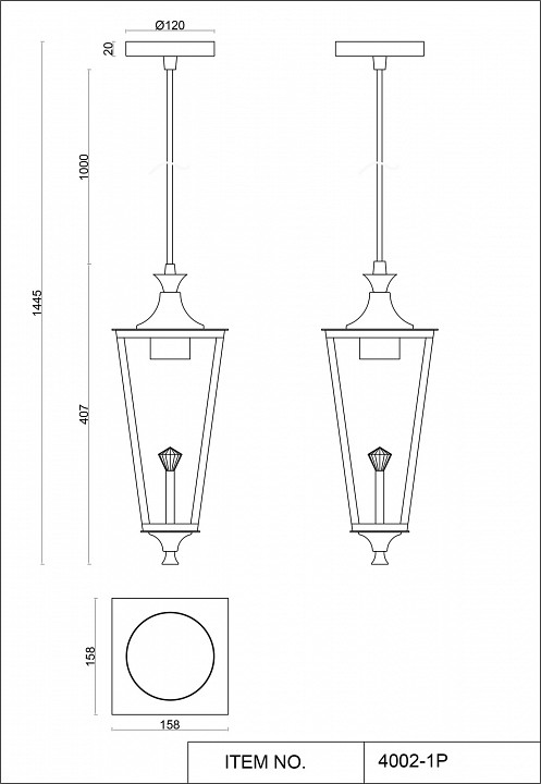 Подвесной светильник Favourite Lampion 4002-1P