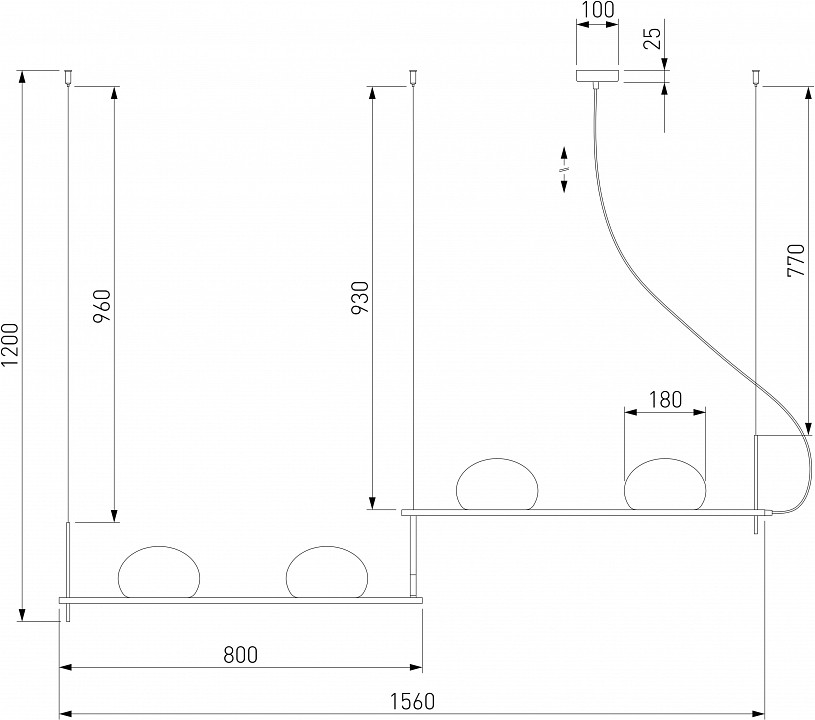 Подвесной светильник Eurosvet Stair 70145/4 черный