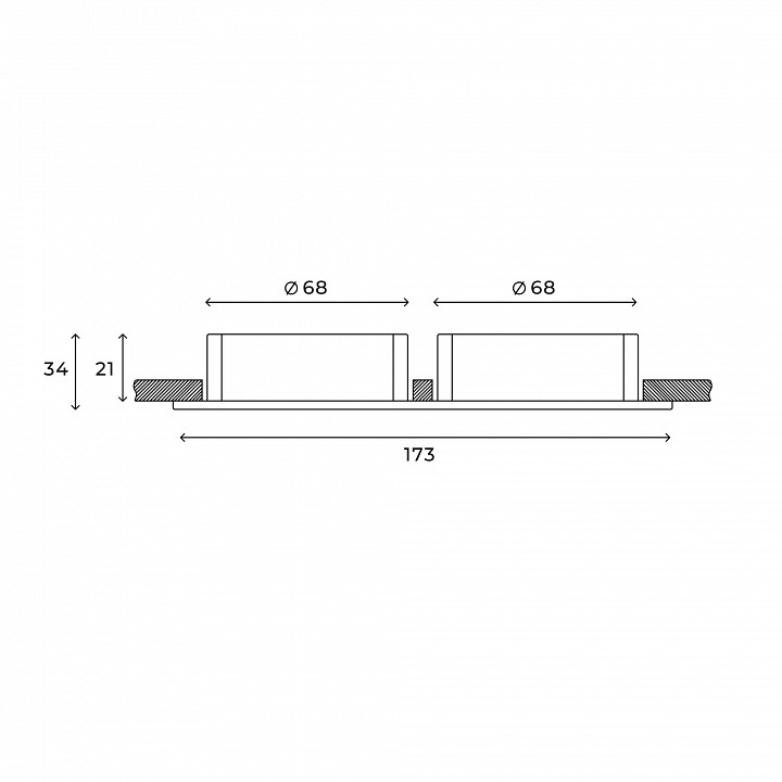 Встраиваемый светильник Hesby Lighting Bodo 0105