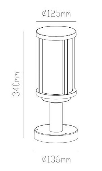 Наземный низкий светильник Arte Lamp Toronto A1036FN-1BK