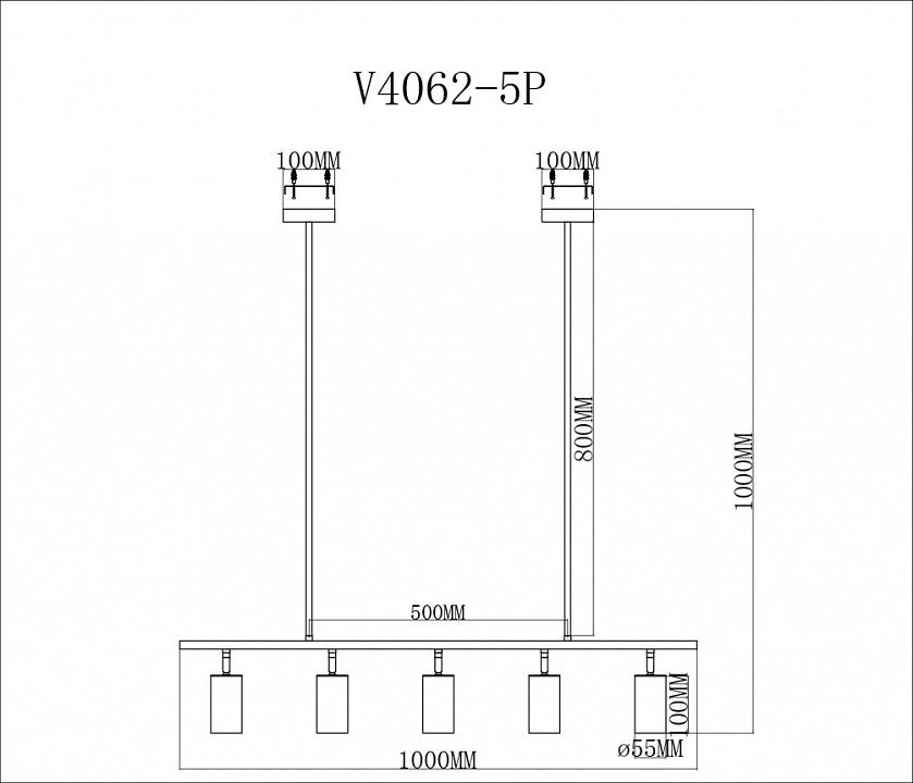 Светильник на штанге Moderli Section V4062-5P