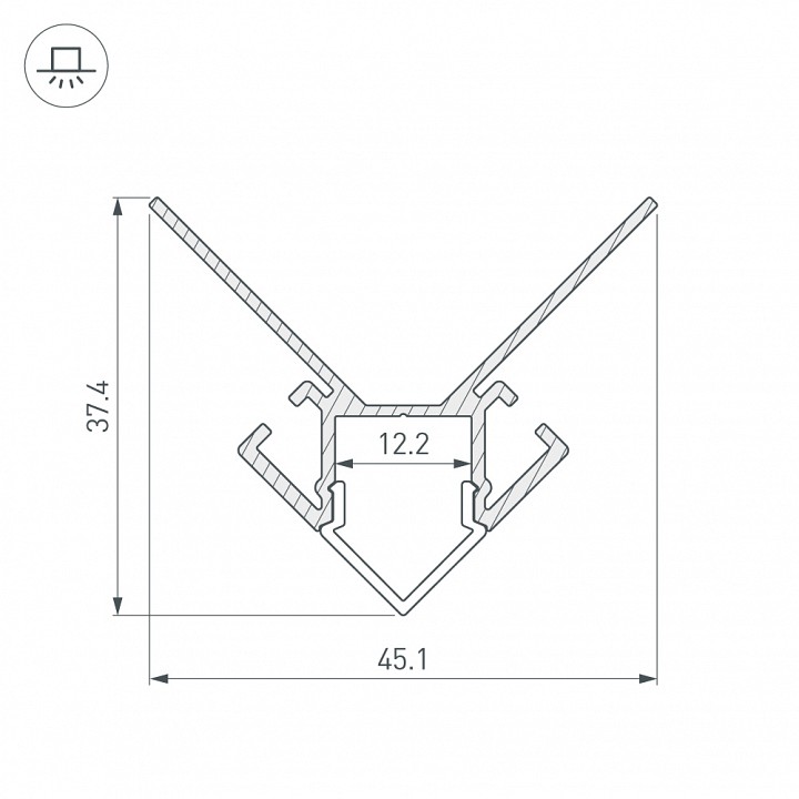 Профиль Arlight ARH-DECORE-S12-EXT-2000 ANOD внешний 023889