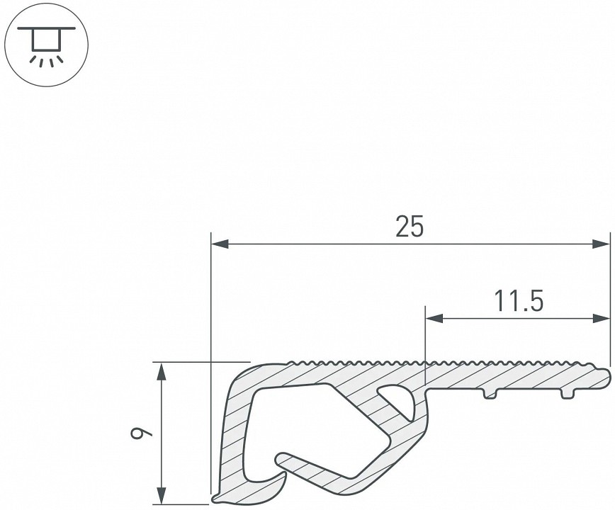 Профиль для контурной подсветки натяжного потолка Arlight  039517