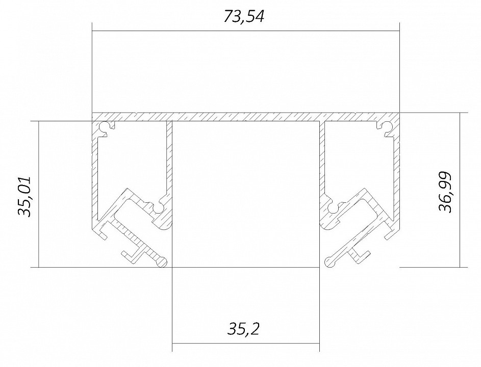 Профиль-держатель встраиваемый 6063 LINE3535 STC 0213401