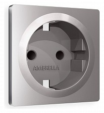 Накладка для розетки с заземлением и со шторками Ambrella Volt Quant AP5070