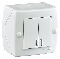 Выключатель двухклавишный Mono Electric Octans IP20 104-010101-102