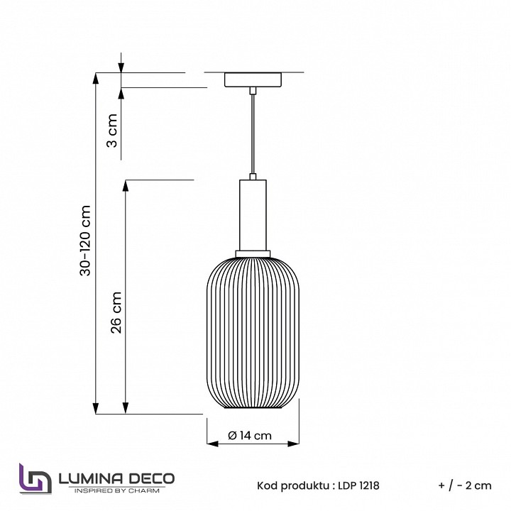 Подвесной светильник LUMINA DECO Rico LDP 1218-1 WT+BK