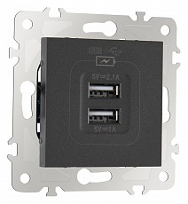 Розетка USB, без рамки Arte Milano am-203 203.46-1.black