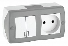 Блок с розеткой и выключателем Mono Electric Octans IP20 104-020001-182