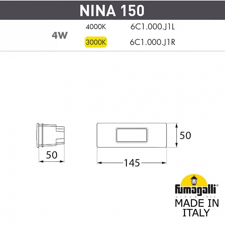 Встраиваемый светильник Fumagalli Nina 6C1.000.000.LYJ1L