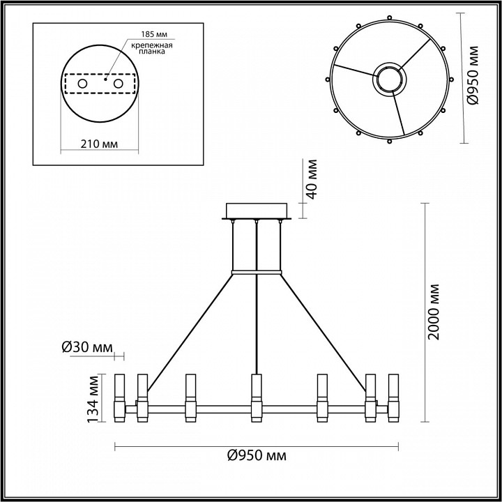 Подвесной светильник Odeon Light Candel 5009/48L