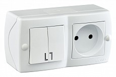 Блок с розеткой и выключателем Mono Electric Octans IP20 104-010101-182