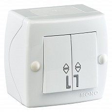 Выключатель проходной двухклавишный Mono Electric Octans IP20 104-010101-111