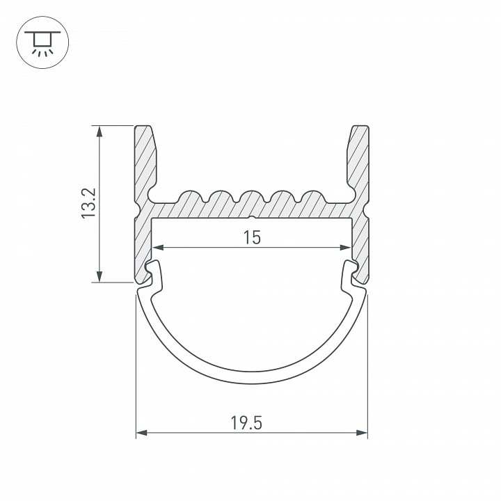 Профиль накладной Arlight ARH-WIDE-H20-2000 ANOD 018859