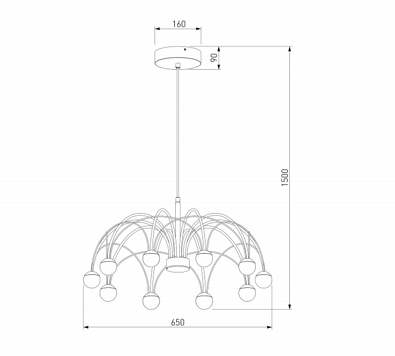 Подвесная люстра Eurosvet Ragno 90034/10 LED черный