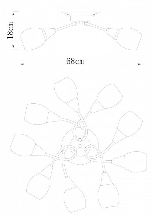 Потолочная люстра Arte Lamp Penny A2701PL-9WG