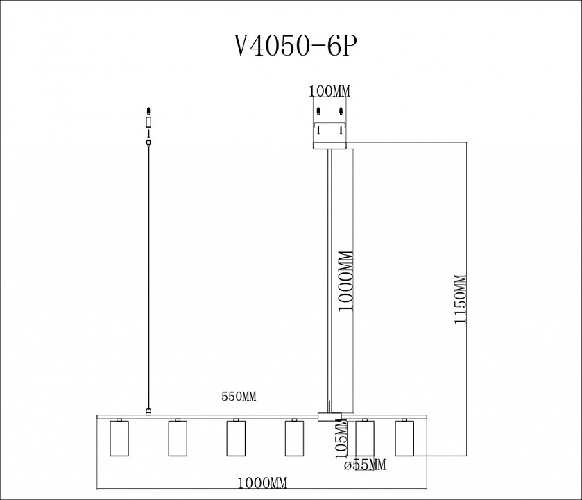 Светильник на штанге Moderli Kristina V4050-6P