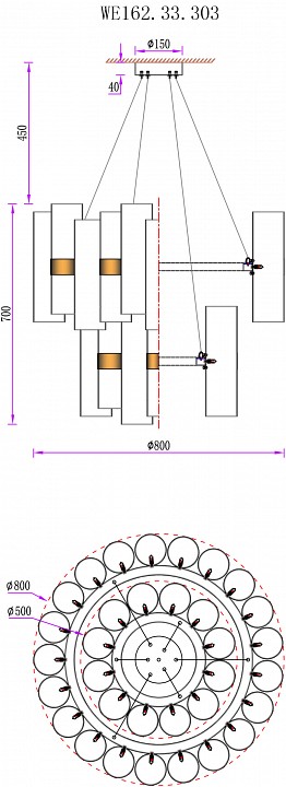 Подвесная люстра Wertmark Franka WE162.33.303