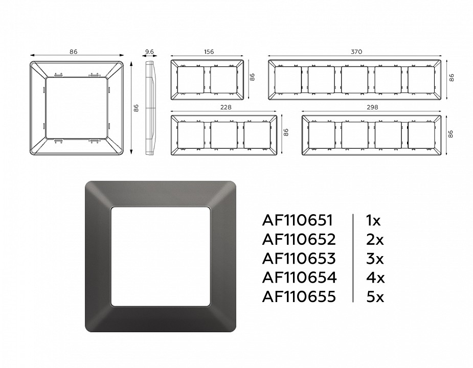 Рамка на 1 пост Ambrella Volt Line AF110651