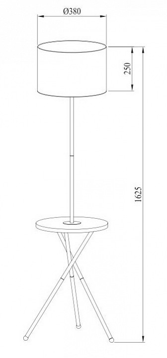 Торшер с полкой Arte Lamp Combo A2070PN-1BK