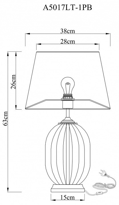 Настольная лампа декоративная Arte Lamp Baymont A5017LT-1PB