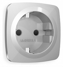 Накладка для розетки с заземлением и со шторками Ambrella Volt Quant OP4070