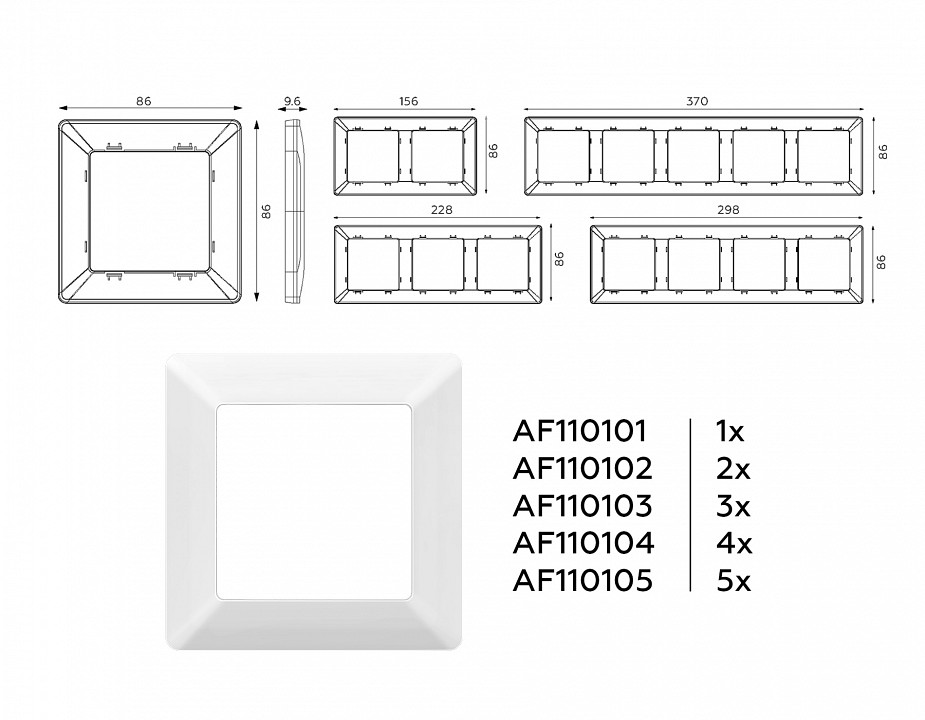 Рамка на 5 постов Ambrella Volt Line AF110105