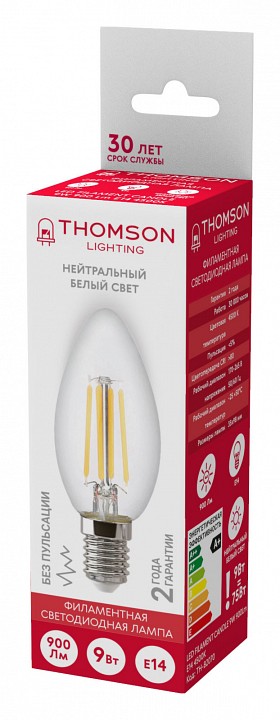Лампа светодиодная Thomson Filament Candle E14 9Вт 4500K TH-B2070
