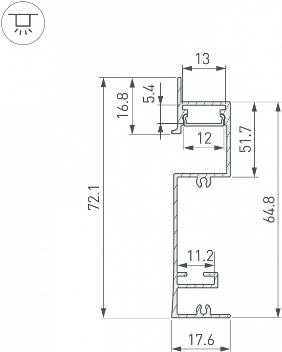 Профиль для плинтусов Arlight ARH-PLINTUS 043592