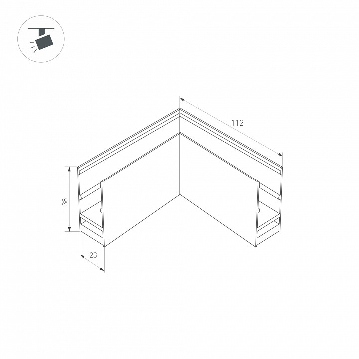 Соединитель угловой L-образный для треков накладных Arlight MAG-25 033247
