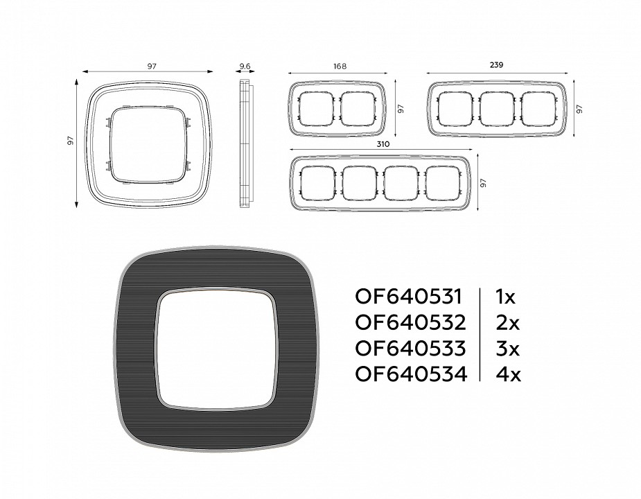 Рамка на 3 поста Ambrella Volt Coint OF640533