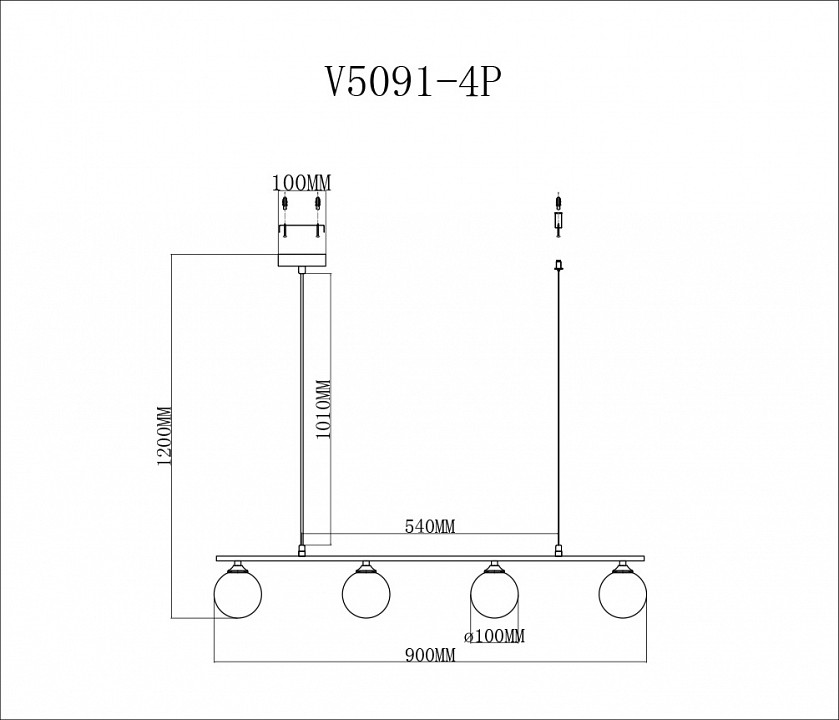 Светильник на штанге Moderli Lingdal V5091-4P