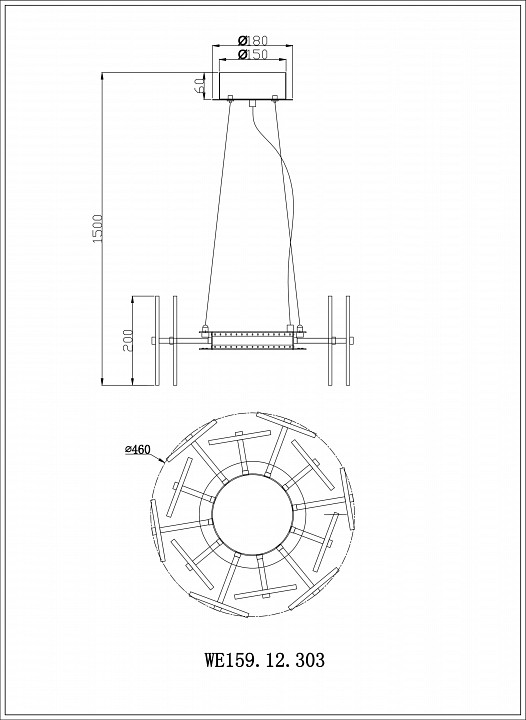 Подвесной светильник Wertmark Nicola WE159.12.303