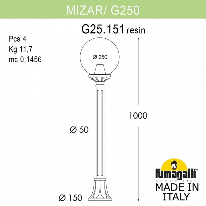 Фонарный столб Fumagalli Globe 250 G25.151.000.BXF1R