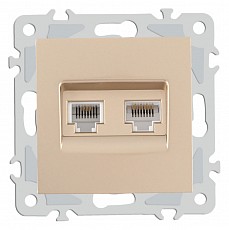 Розетка двойная RJ-11 и Ethernet RJ-45, без рамки Arte Milano am-206 206.44-1.shampan