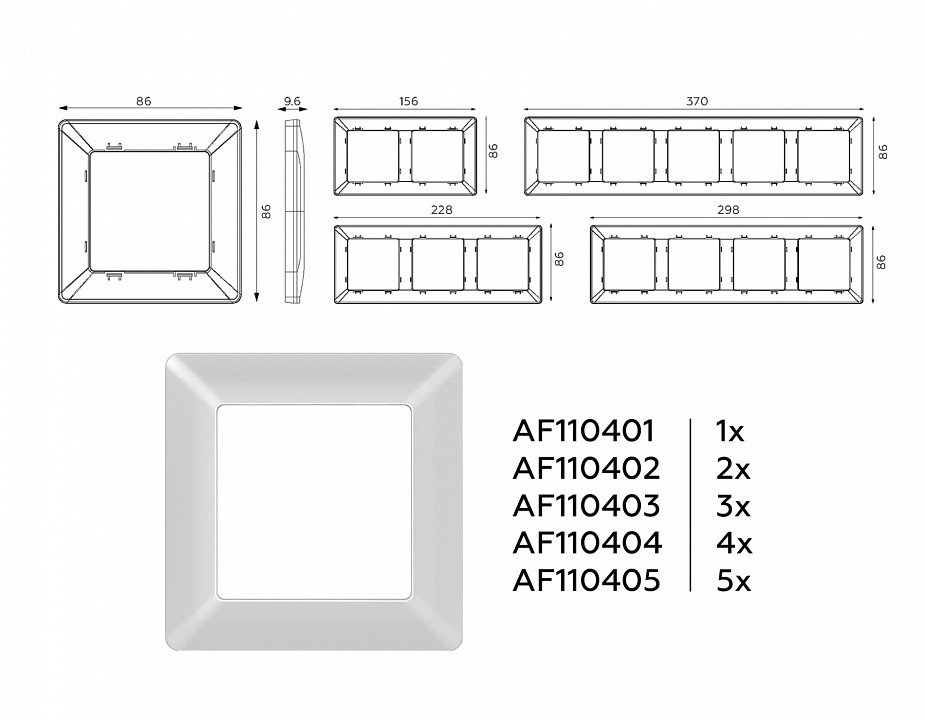 Рамка на 5 постов Ambrella Volt Line AF110405