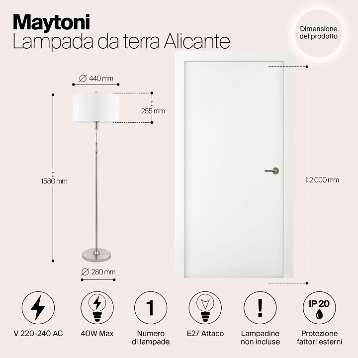 Торшер Maytoni Alicante MOD014FL-01N