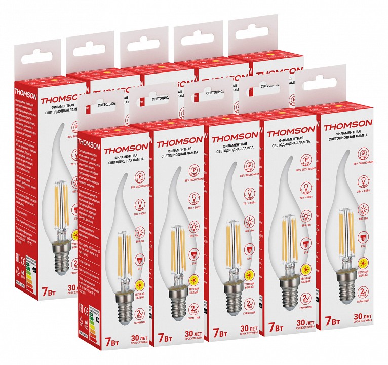 Лампа светодиодная Thomson Filament TAIL Candle E14 7Вт 2700K TH-B2075