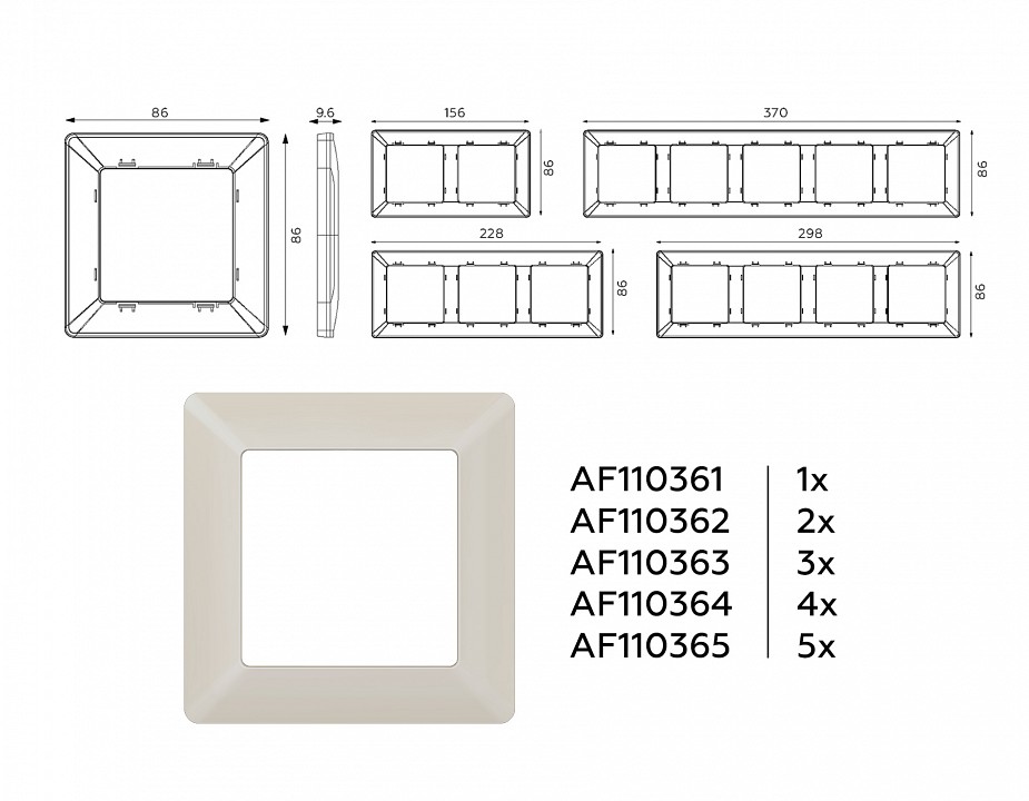 Рамка на 4 поста Ambrella Volt Line AF110364