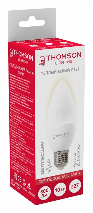 Лампа светодиодная Thomson Candle E27 10Вт 3000K TH-B2023