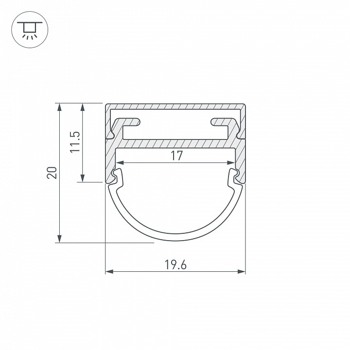 Профиль накладной Arlight ARH-WIDE-B-H20-2000 ANOD 016188