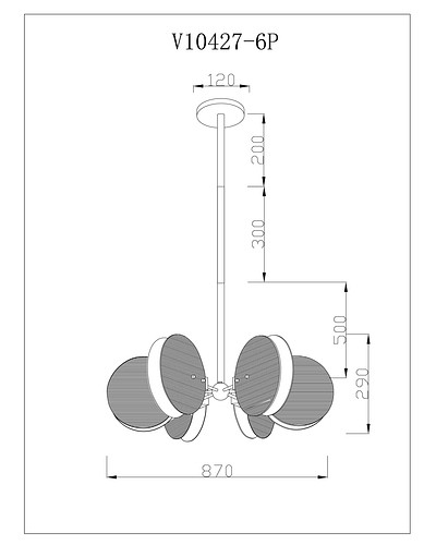 Люстра на штанге Moderli Bari V10427-6P