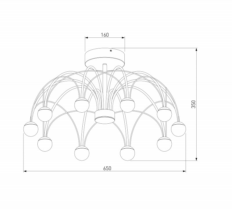 Люстра на штанге Eurosvet Ragno 90031/10 LED золото