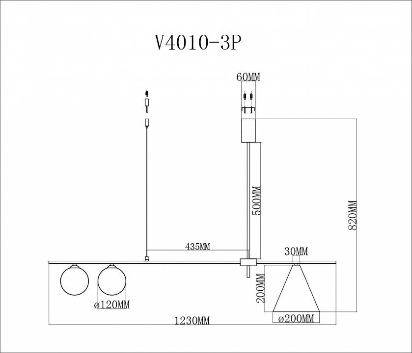 Светильник на штанге Moderli Dellay V4010-3P